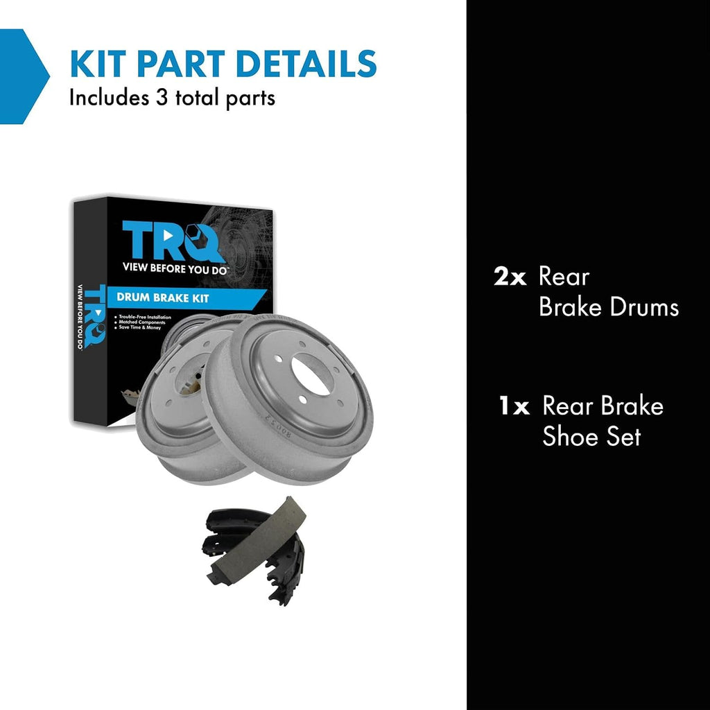 TRQ Rear Brake Drum Shoe Set Compatible with 1997-2000 Ford F-150