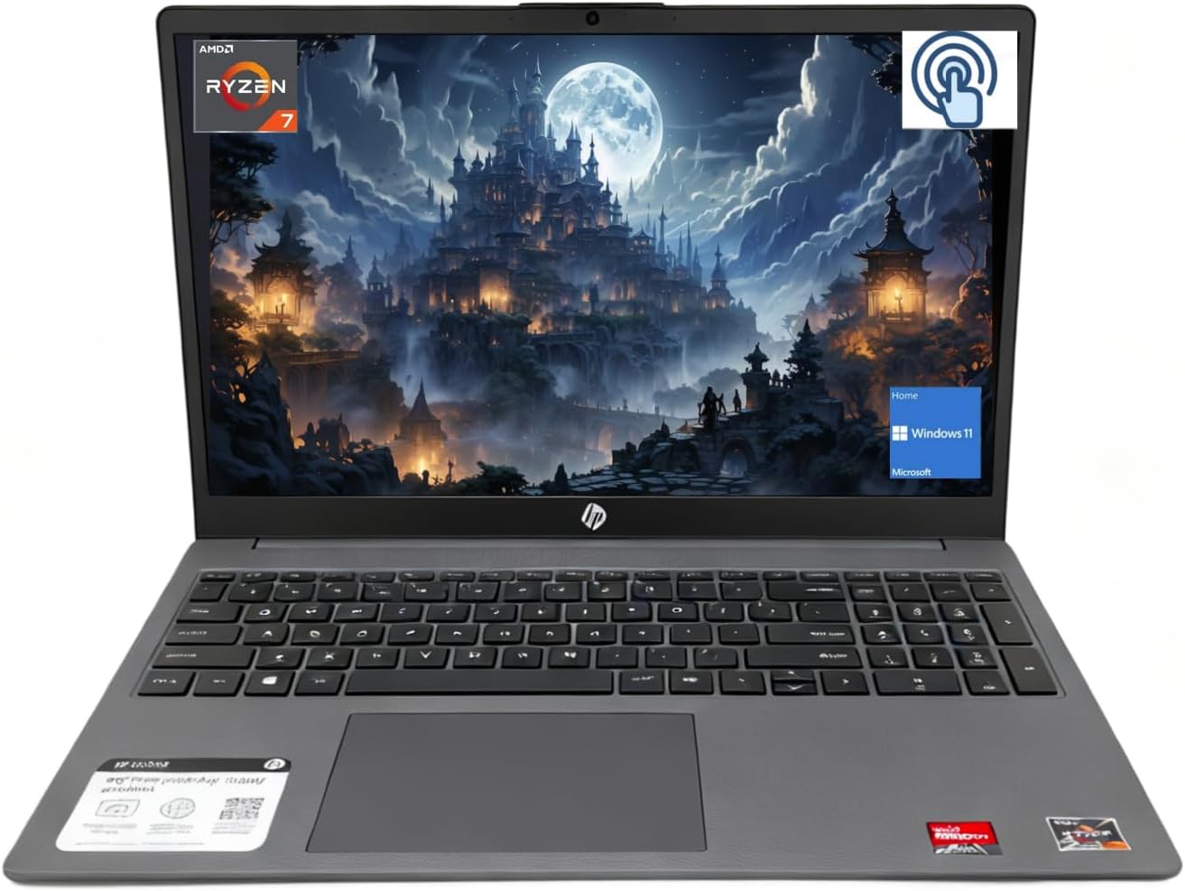 HP 15.6 inch Business Laptop, FHD Touchscreen Display, AMD Ryzen 7 5825U, 16 GB RAM, 1 TB SSD, AMD Radeon Graphics, Windows 11 Home