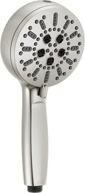 Delta 7-Setting Brushed Nickel Wall-Mount Handheld Shower Head with ProClean Spray, Hand Held Shower Head with High Pressure Spray, Lumicoat Stainless 59584-SS-PR-PK