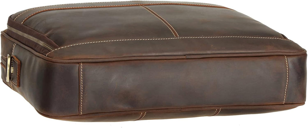 Polare Full Grain Leather 16.5'' Laptop Bag Briefcase for Men Business Messenger Work Bag Fits 15.6'' Laptop