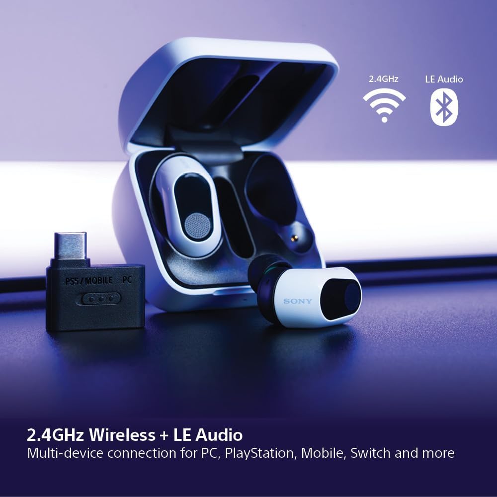 Sony INZONE Buds Wireless Gaming Earbuds, Perfect for PlayStation® 5, for PC/PS5/Switch/Mobile, 48Hr Battery with Case, Noise Canceling, 360 Spatial Sound, 2.4GHz USB-C Dongle, WF-G700N Black
