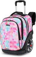 Rolling Backpack, 55L (14.5gal) Backpack with Wheels for Business, Waterproof Backpack with Dual Handles and Silent Large Wheels, Carry on Backpack with Laptop Compartment (Red,22 inch)