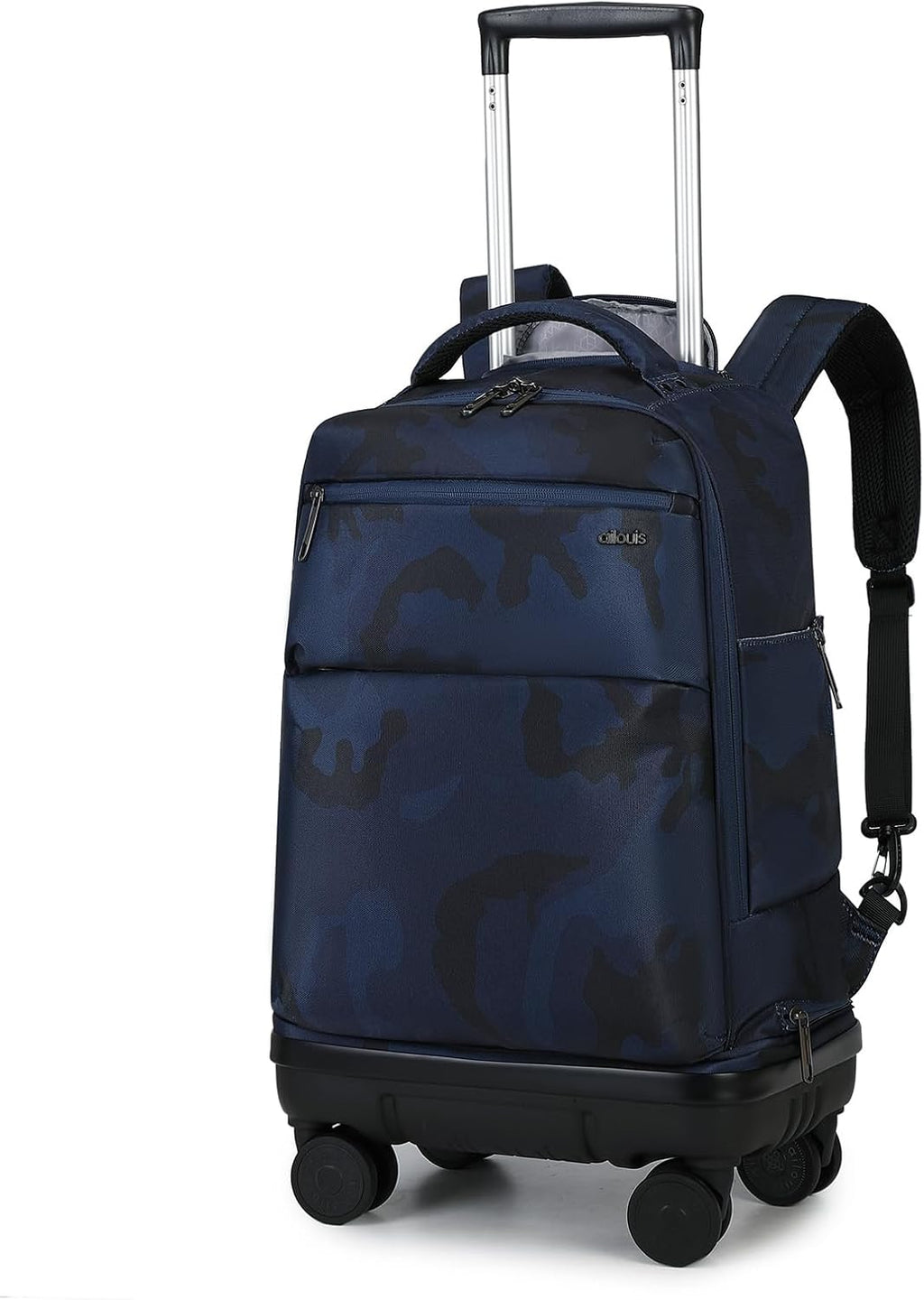 Rolling Backpack with Removable Wheels,18 inch Laptop Backpack with Wear-Resistant Chassis Carry on Travel Backpack Water Resistant Wheeled Backpacks for Women Men
