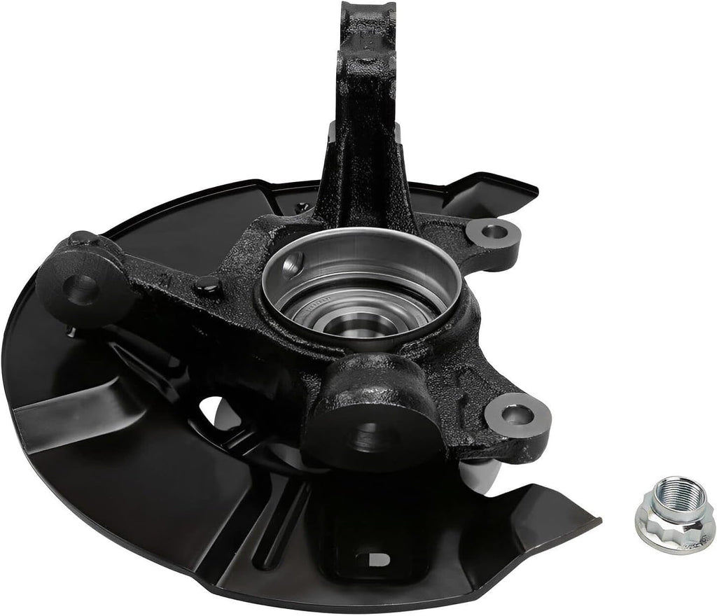 Detroit Axle - FWD Front Steering Knuckles & Wheel Hub Bearings Disc Brake Calipers with Brackets Replacement for 2009-2013 Toyota Matrix 2.4L