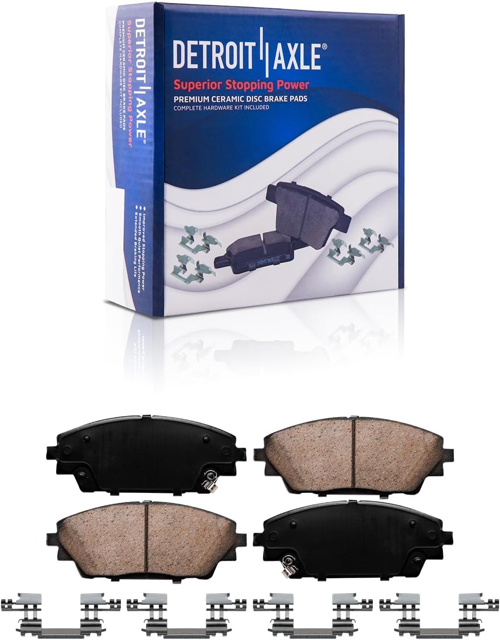 Detroit Axle - Front Brake Kit for 2014 2015 2016 2017 2018 Mazda 3 Sport 2016-2020 CX-3, 11.61'' inch Disc Brake Rotors Ceramic Brake Pads Wheel Bearing Hubs Replacement