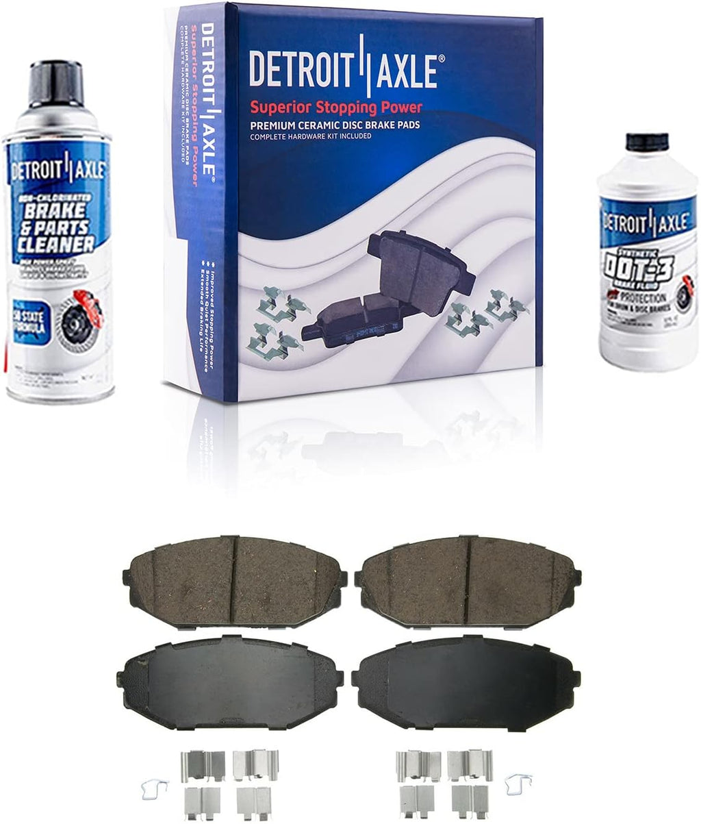 Detroit Axle - Front Brake Kit for 1999-2004 Honda Odyssey 01-02 MDX Disc Brake Rotors Ceramic Brakes Pads 2000 2001 2002 2003 Replacement Brake Calipers
