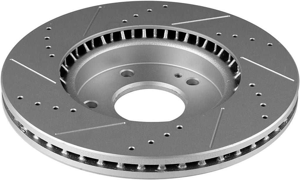 SCITOO Brake Kits For Hyundai For Elantra GT,For Kona,For Kia For Forte,For Forte5,For Seltos,For Soul Front Drilled & Slotted Disc Brakes Rotors and Semi Metallic Brakes Pads 31584;D2094