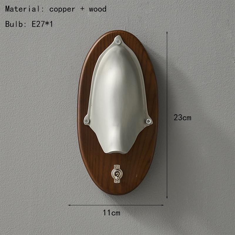 Brass Wood Wall Light E27 Bulb for Bedroom Parlor Stars Aisle Restaurant Gold Silver Copper Wall Lamp Sconce,Bathroom