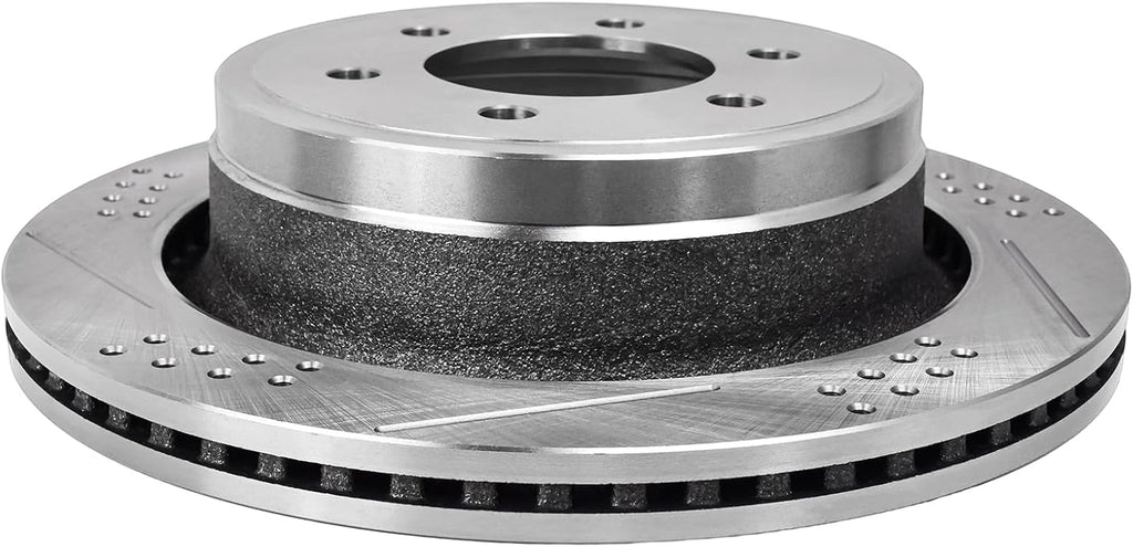 Front+Rear Drilled Slotted Brake Rotors & Ceramic Pads replacement for 2001-2006 Chevy Silverado 1500 Tahoe Suburban GMC Sierra Yukon XL 1500 Cadillac Escalade