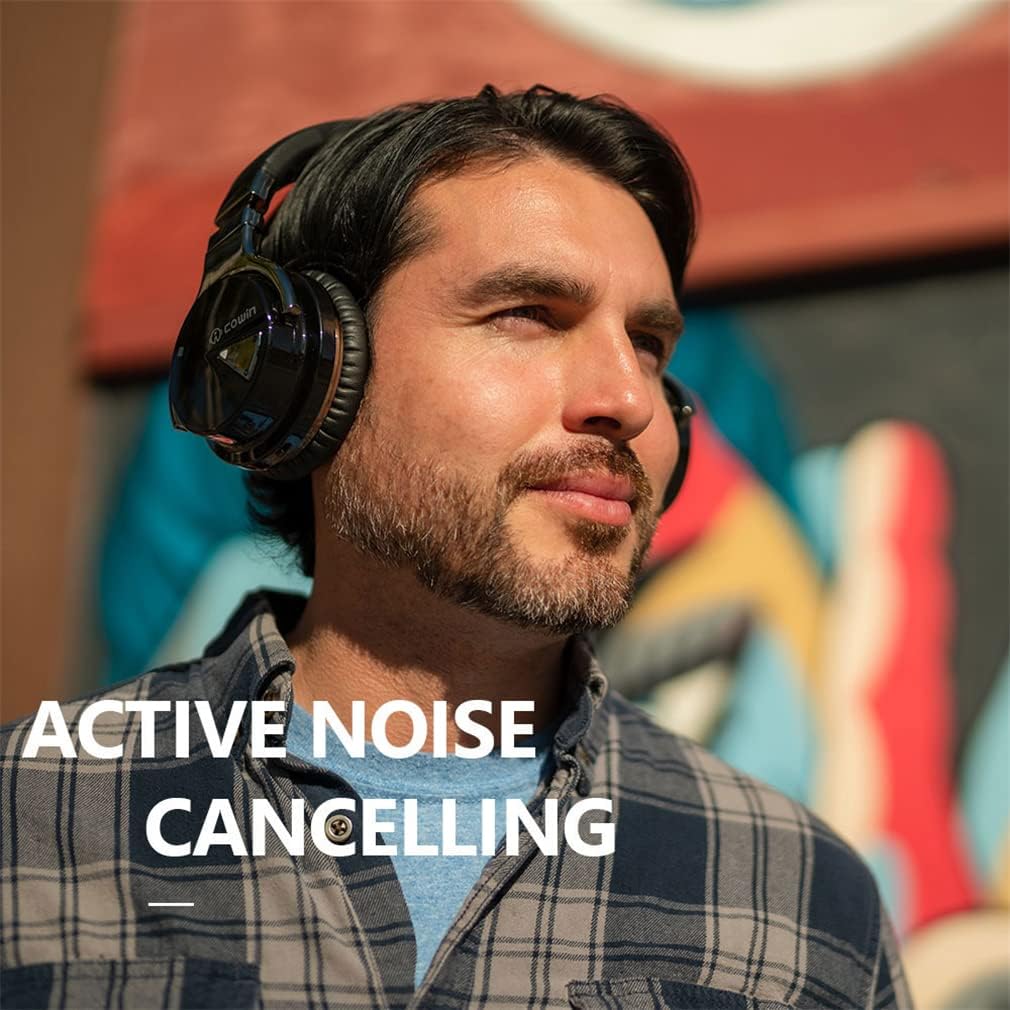 ANC Active Noise Cancelling Wireless Bluetooth Over-Ear Headphones 40Mm Speakers Hi-Fi Stereo Foldable On-Ear Headsets with Mic, 30H Playtime,Green