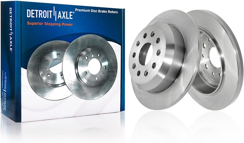 Detroit Axle - Rear Brake Kit for Jeep 2018-2023 Wrangler [Standard Brakes - BRY Code] 12.91' inch Disc Brake Rotors Ceramic Brake Pads with Hardware 2019 2020 2021 2022 Replacement