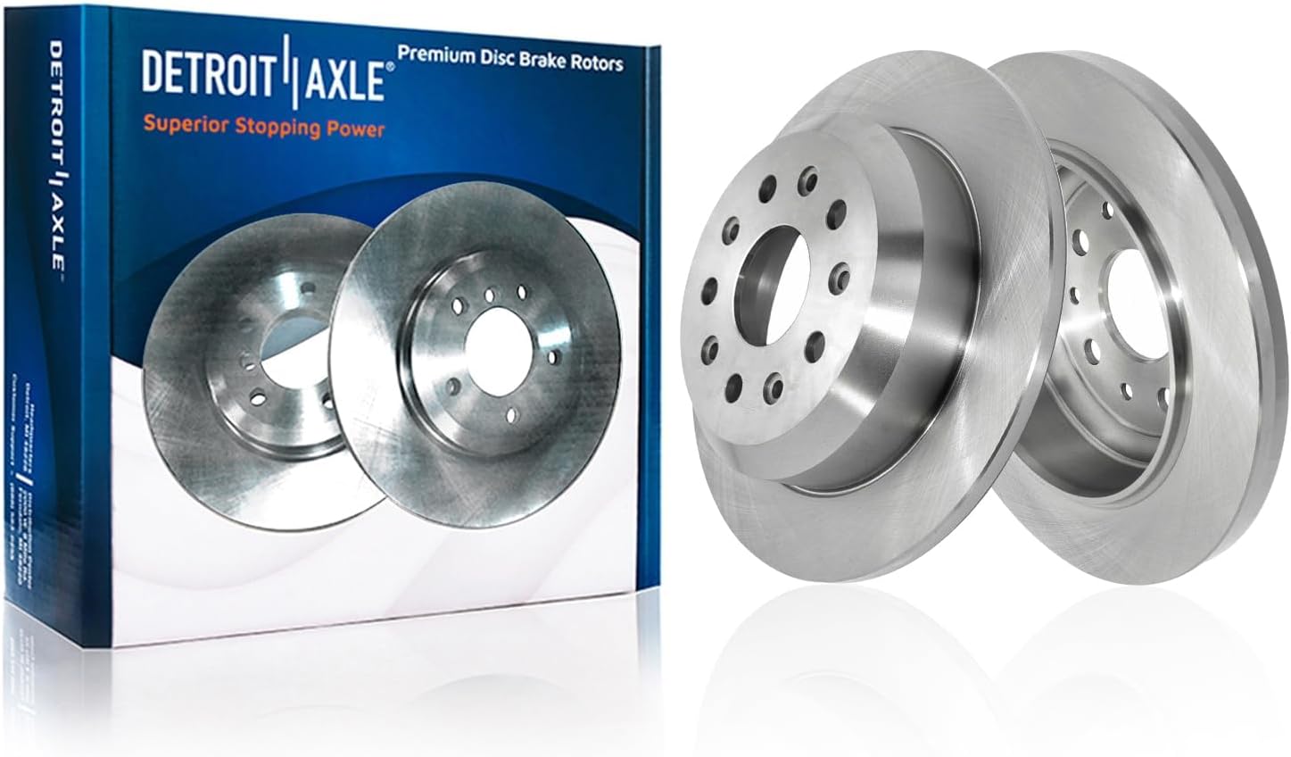 Detroit Axle - Rear Brake Kit for Jeep 2018-2023 Wrangler [Standard Brakes - BRY Code] 12.91' inch Disc Brake Rotors Ceramic Brake Pads with Hardware 2019 2020 2021 2022 Replacement
