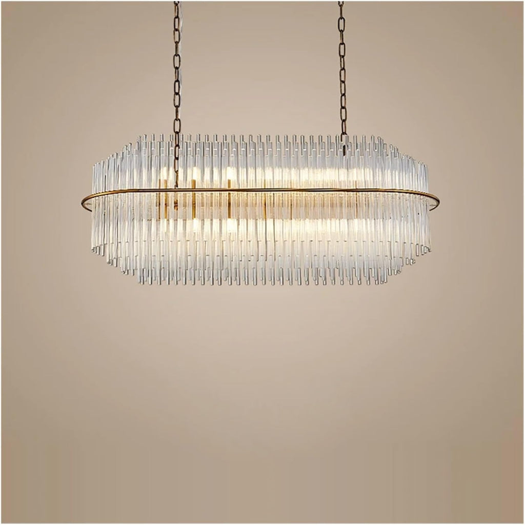 Round Oval Gold Silver Chrome Crystal Designer LED Chandelier Lighting Lustre Suspension Luminaire Lampen for Foyer Dinning Room,Dining Light Fixtures