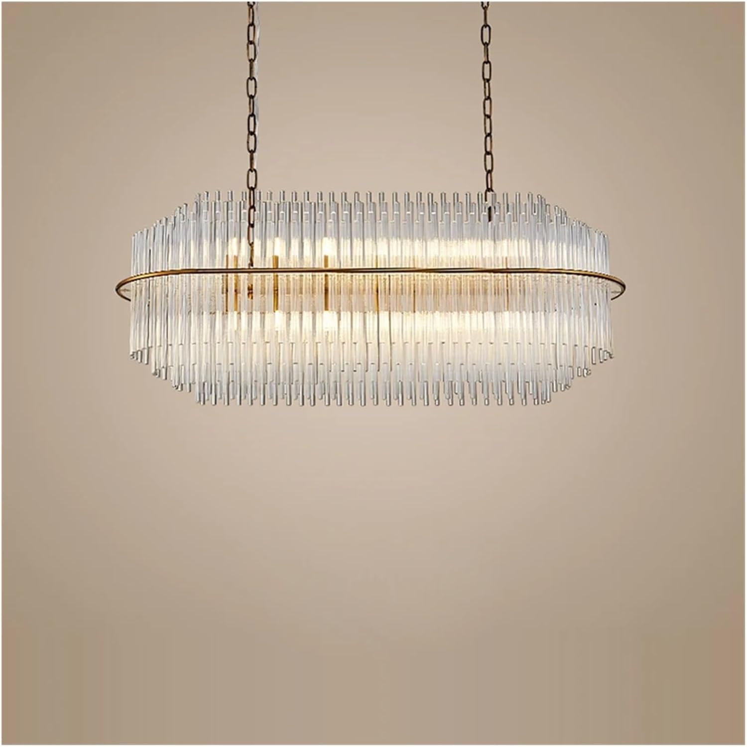 Round Oval Gold Silver Chrome Crystal Designer LED Chandelier Lighting Lustre Suspension Luminaire Lampen for Foyer Dinning Room,Dining Light Fixtures