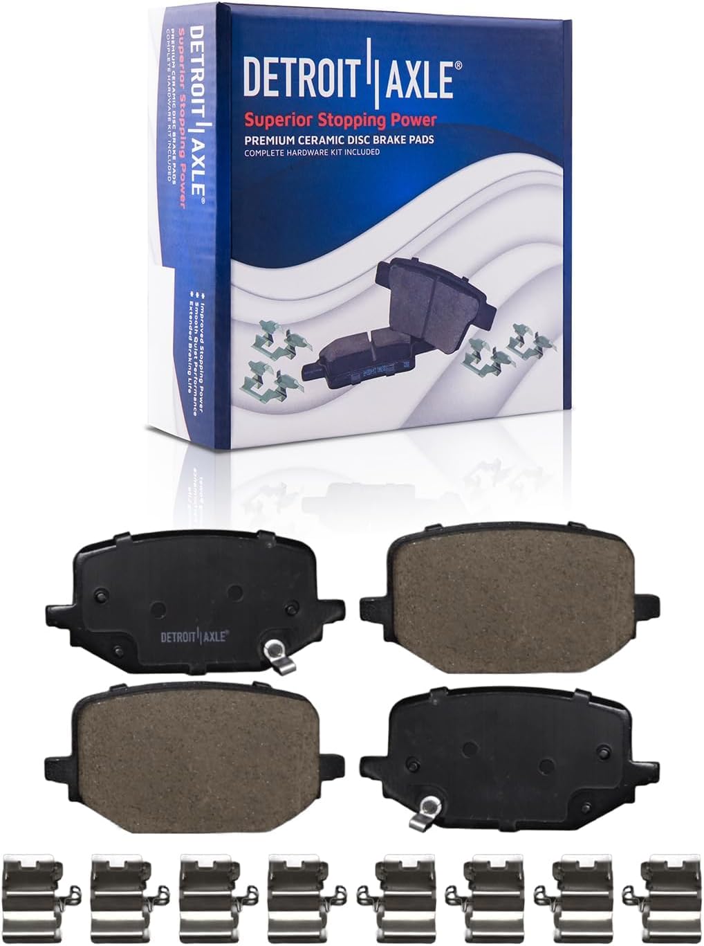 Detroit Axle - Brake Kit for 2020-2025 Ford Explorer, 2020-2023 Lincoln Aviator, Drilled and Slotted Disc Brake Rotors Brakes Pads Replacement : 14.29' inch Front and 13.78' inch Rear Vented Rotor