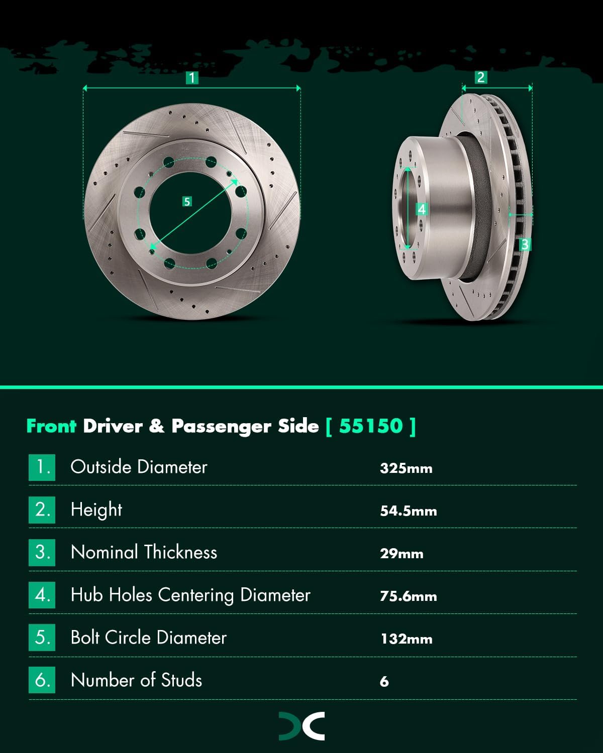 SCITOO Disc Brake Pads and Rotors Front 12.8' Rotors Replacement For Buick For Enclave,For Chevy For Traverse,For GMC For Acadia Limited,For GMC For Acadia,For Saturn For Outlook, 6/Lugs Brake Kits