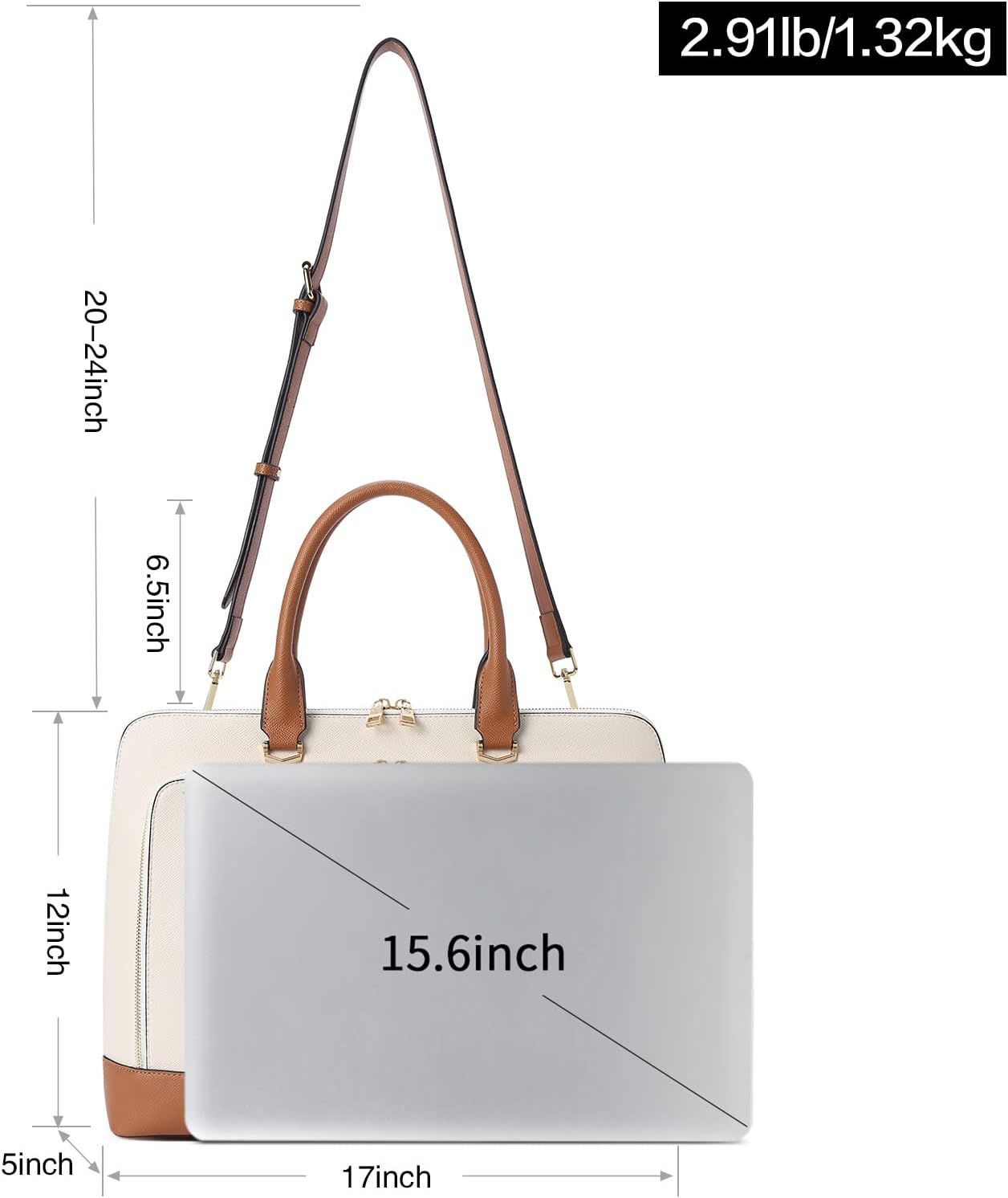 CLUCI Leather Briefcase for Women 15.6 Inch Laptop Business Computer Ladies Stylish Work Handbags Shoulder Bag