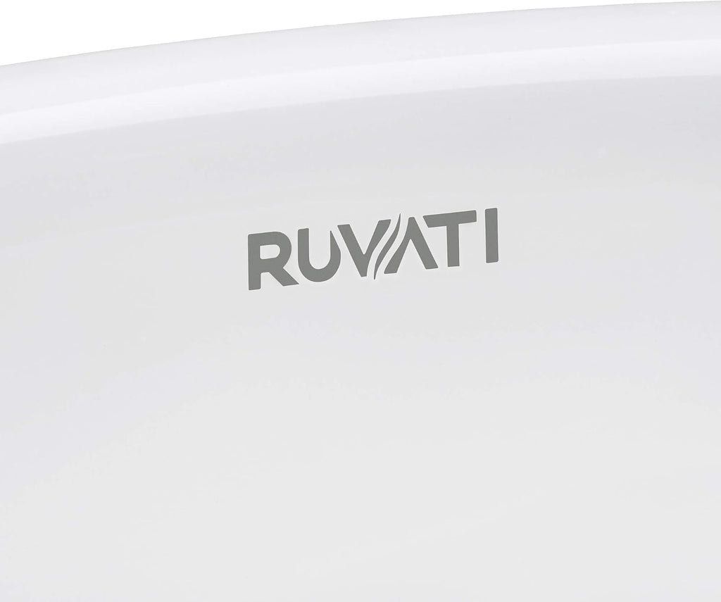 Ruvati 20 x 16 inch Bathroom Vessel Sink Silver Decorative Art Above Vanity Counter White Ceramic Vessel Sink - RVB2016WS | Rectangle Sink, Small Vessel Sinks, Bathroom Sink Countertop