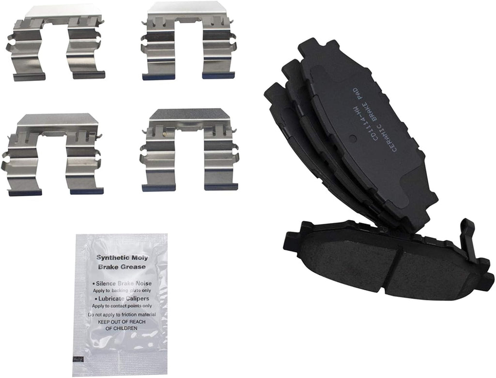 TRQ Performance Rear Brake Pad and Rotor Set Ceramic Drilled Slotted Solid Rotors Calipers Compatible with 2014-2018 Subaru Forester 2012-2019 Impreza 2013-2015 XV Crosstrek 2016-2019 Crosstrek