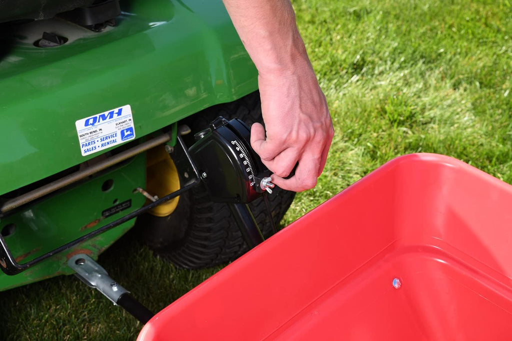 EarthWay Products 2050TP 80lb Towable Broadcast Spreader - Pull Behind Spreader, ATV Spreader for Lawn Mower - Adjustable Fertilizer and Seed Spreader with Easy Flow, Durable Frame