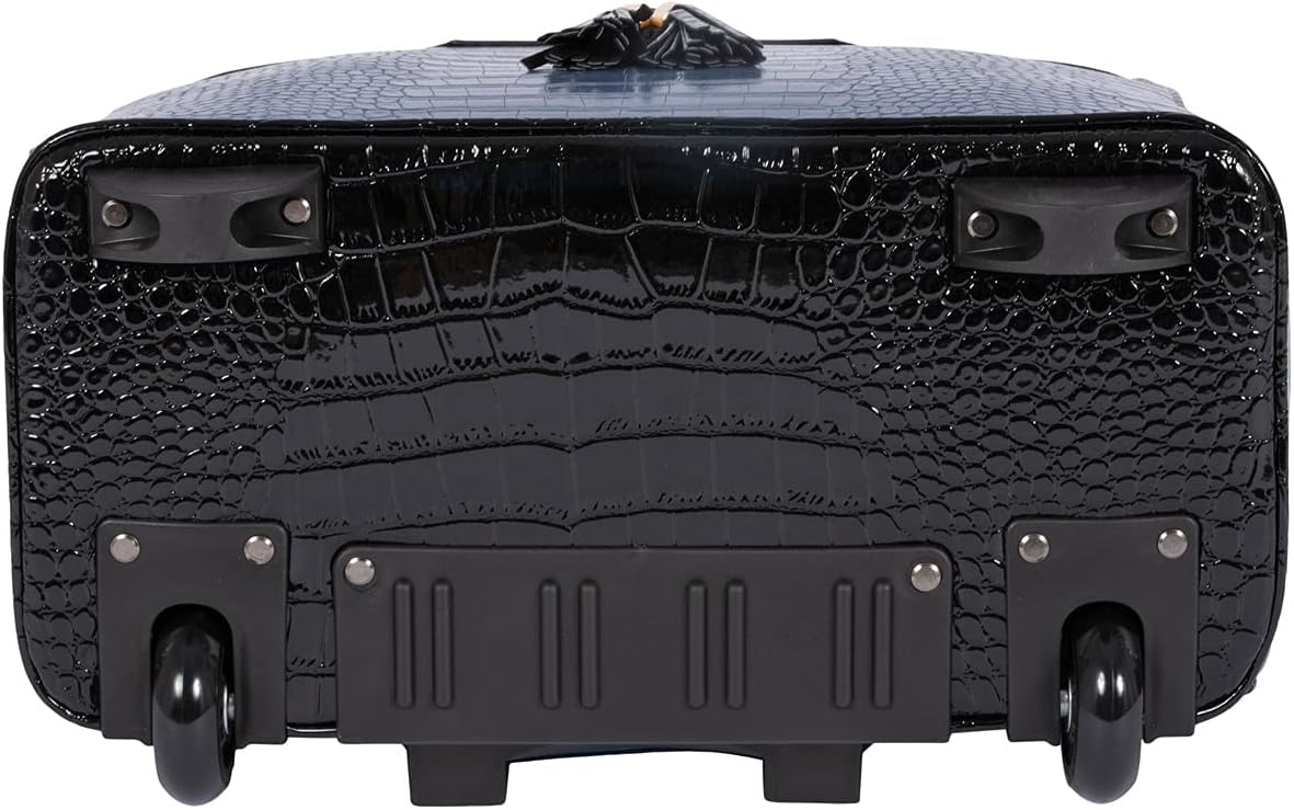 JKM and Company Alligator Compatible With Computer iPad, Laptop Tablet Rolling Tote Bag Briefcase Carryall Bag | Compatible With, Computer, iPad, Laptop, Tablet, Rolling