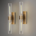 Brass Wall Sconces, 22.8' Bathroom Wall Sconce, Antique Brass Wall Sconces Set of 2, 2-Light Dimmable Wall Sconce, Sconces Wall Lighting With Glass, Bathroom Vanity Light, Tube Sconce for Living Room