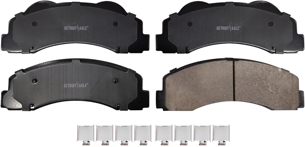 Detroit Axle - 8pc Brake Kit for Ford 2015 2016 2017 F-150 [Electronic Parking Brakes] Disc Brake Rotors Ceramic Brakes Pads with Hardware Replacement : 13.78' inch Front and 13.23' inch Rear Rotor