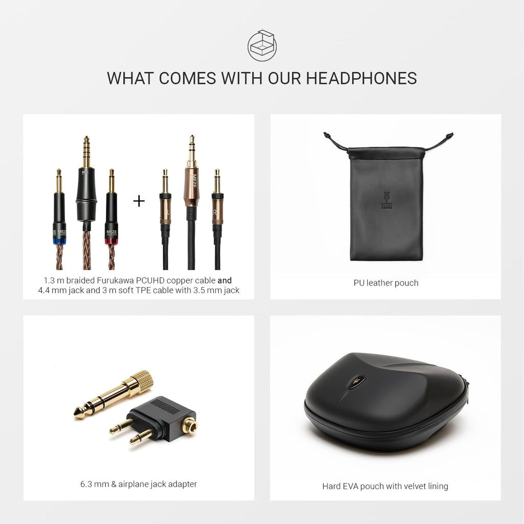 MEZE AUDIO | LIRIC 2nd Generation | Wired Over-Ear Closed-Back Planar Magnetic Headphones for Audiophiles | Macassar Ebony Wood Earcups | Detachable Magnetic Earpads | Premium Braided Cable Included