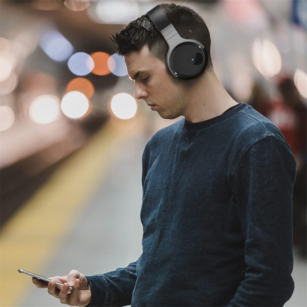 Active Noise Cancelling Over-Ear Headphones Wireless On-Ear Bluetooth Hi-Fi Stereo Headsets Foldable, 30H Playtime, Memory Foam Ear Cups, for Sports/Games