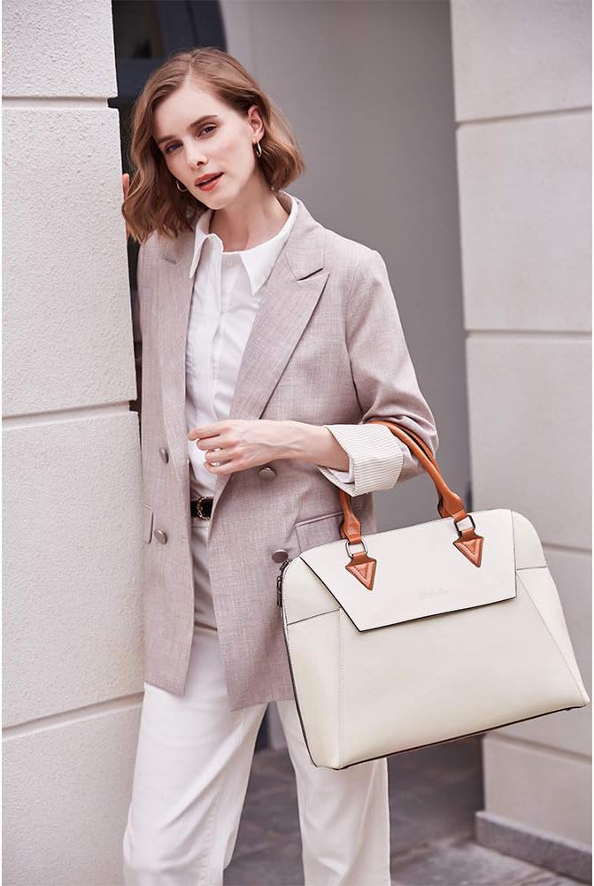 BOSTANTEN Briefcase for Women Leather 15.6 inch Laptop Shoulder Bag Office Work Crossbody Handbag