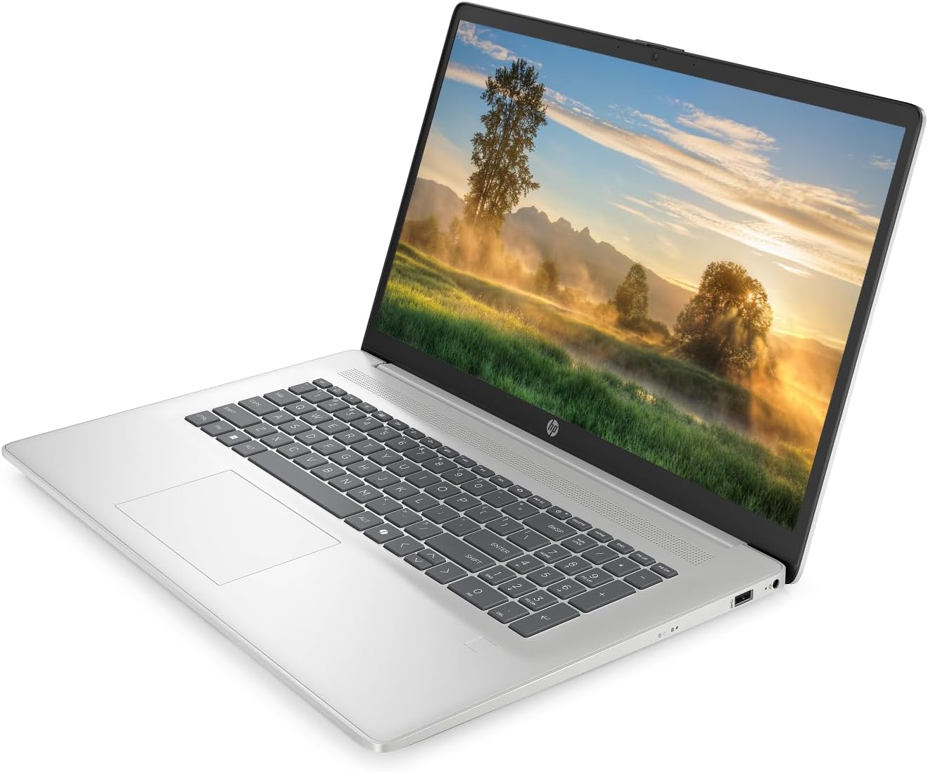 HP Touch Screen Laptop, 17.3' HD+ Touchscreen Laptop Computer, Windows 11, 64GB RAM 2TB SSD, Intel Core Ultra 7 255U, Fingerprint Reader, Backlit Keyboard, SageNova Earphones, Natural Silver