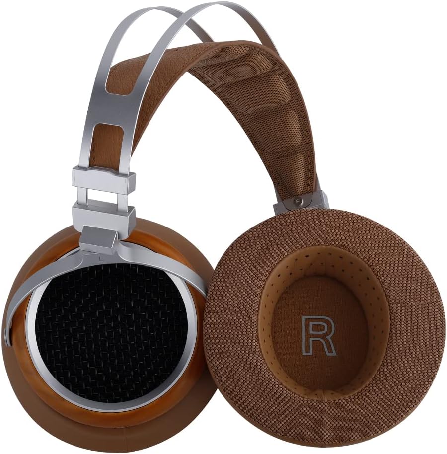 SIVGA Luan Hi-Fi Dynamic Driver Open-Back Wood Wired Earphone with Detachable Cable,Professional Grade Headphone for Audiophiles, for Home, for Studio (Brown)