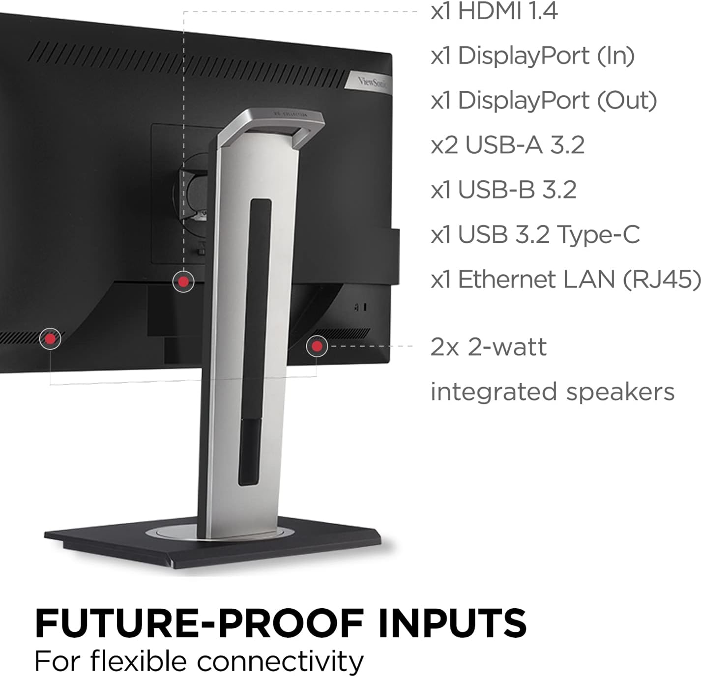 ViewSonic VG2456 24 Inch 1080p Monitor, IPS Display with 60W USB-C for Smooth Home and Office Productivity, Full Ergonomic Adjustability, RJ45, HDMI, and DisplayPort Inputs