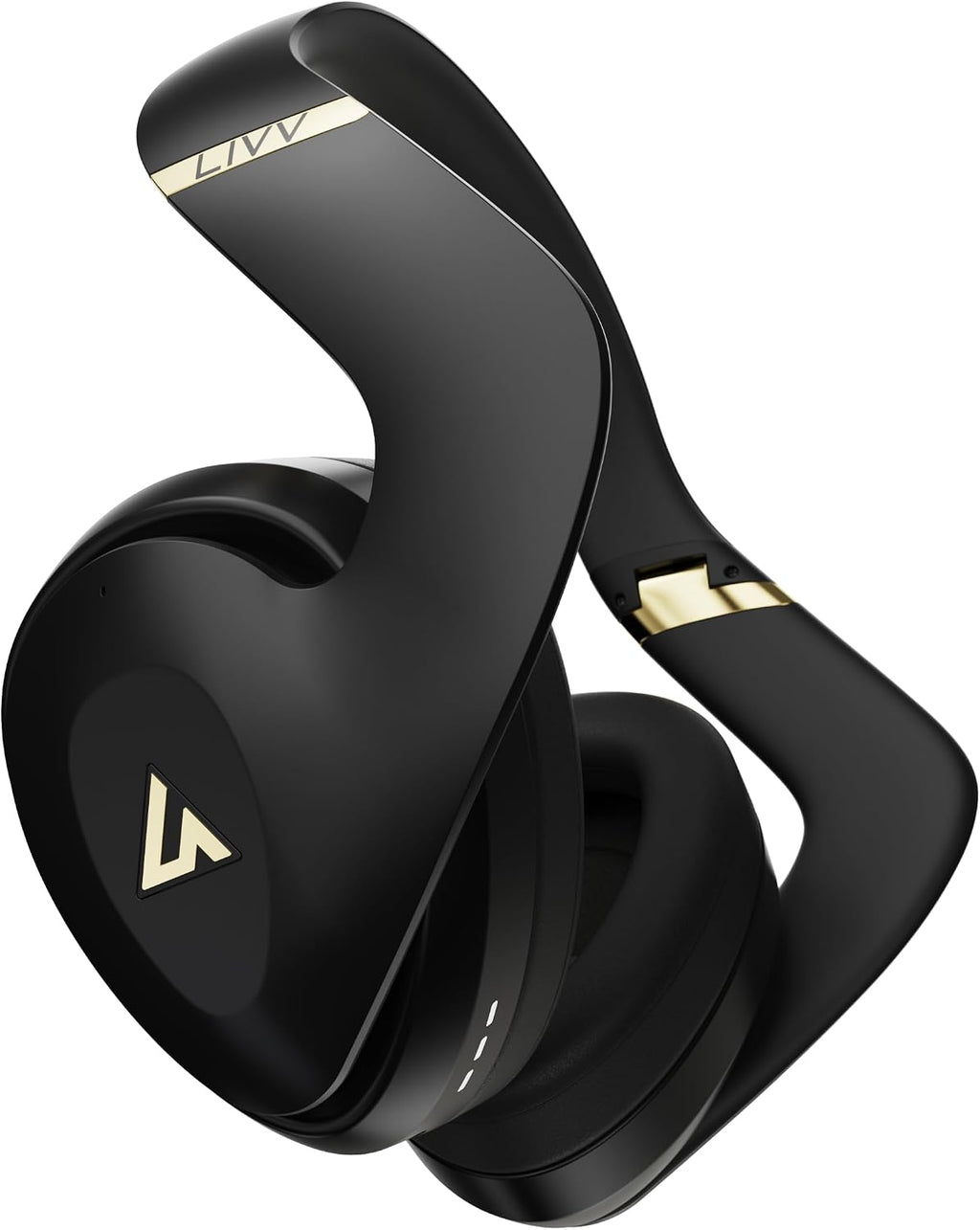 LIVV PRO Sports Headphones Designed for Gym, Workout, Running - Comfortable, Ergonomic, Over Ear, Active Noise Cancelling, 5 Microphones, Wireless, 50 Hours Battery Life, Bluetooth 5.3, Matte Black