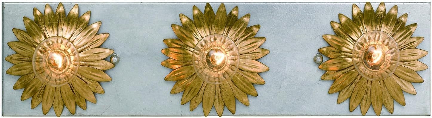 Crystorama Broche 3 Light Antique Gold + Antique Silver Bathroom Vanity