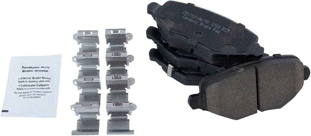 TRQ Performance Rear Brake Pad and Rotor Set Ceramic Drilled Slotted Solid Rotors Calipers Compatible with 12-16 Chrysler Town & Country Grand Caravan 12-15 Ram Cargo Van 13-14 Volkswagen Routan