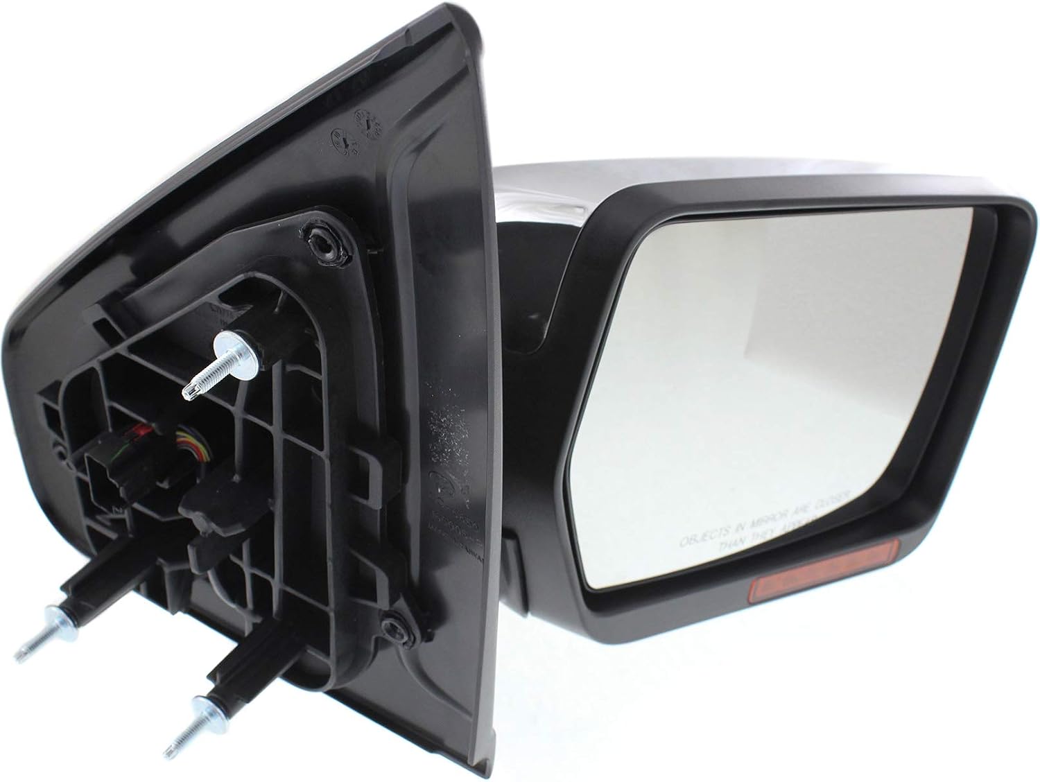 Kool Vue Passenger Side Power Heated Mirror for Ford F-150 2011-2014 Power Fold With Signal Light, Memory & Puddle Lamp; Without Blind Spot Monitor Chrome