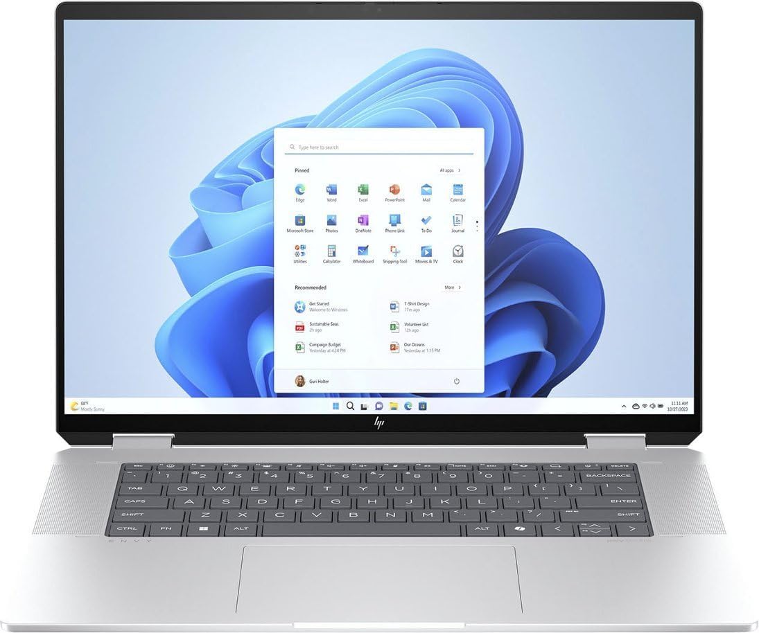 HP Envy x360 2-in-1 16 2024 Laptop 16' WUXGA IPS Touchscreen 12-Core Intel Ultra 7 155U 16GB LPDDR5 1TB SSD Intel Iris Xe Graphics Thunderbolt 4 Wi-Fi 6E Backlit Keyboard Win11 Pro w/ONT 32GB USB