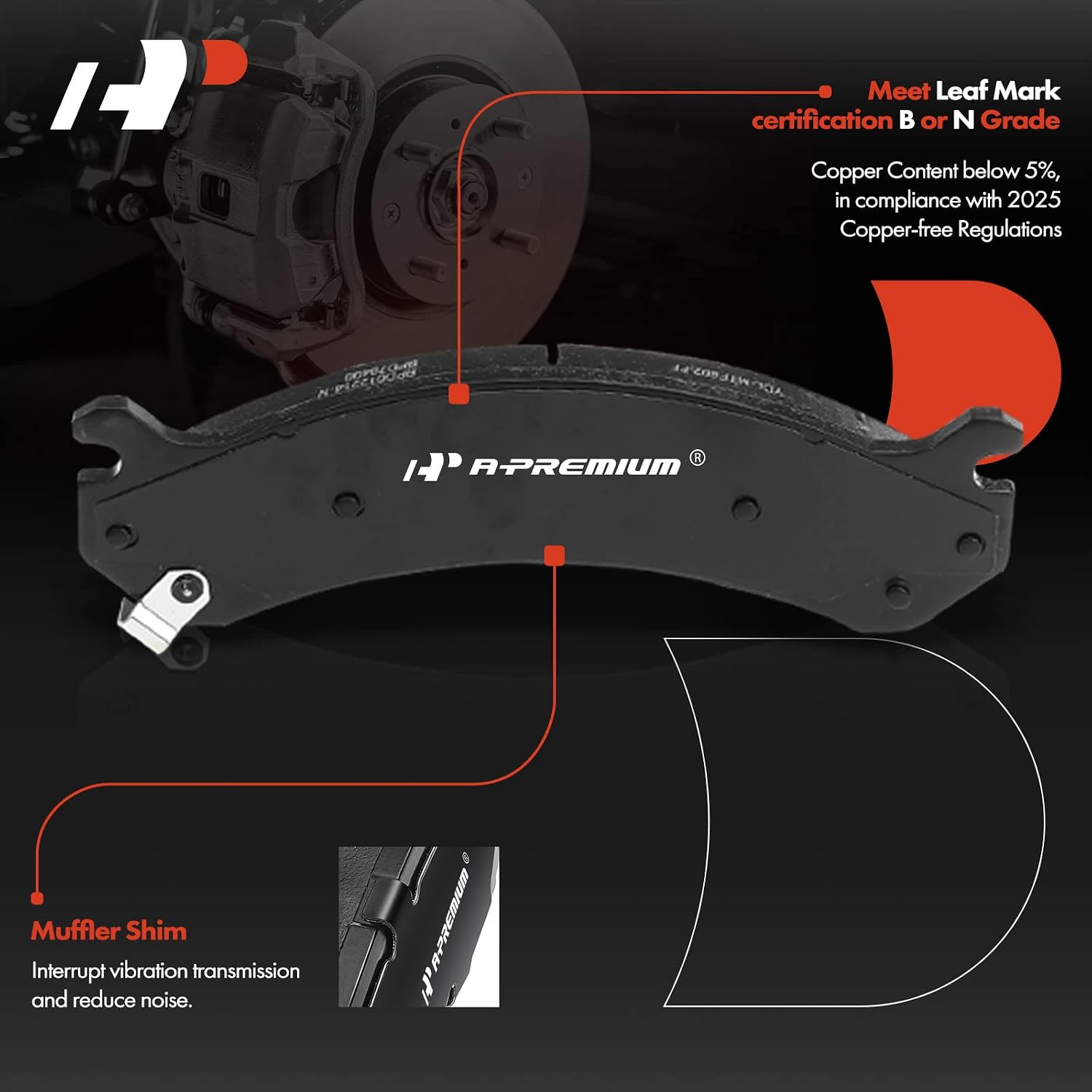 A-Premium 12.78 inch (324.6mm) Front Vented Disc Brake Rotors + Ceramic Pads kit Compatible with Select Cadillac, Chevy, GMC and Hummer Models - Avalanche, Express, Silverado, Suburban, Savana, Sierra