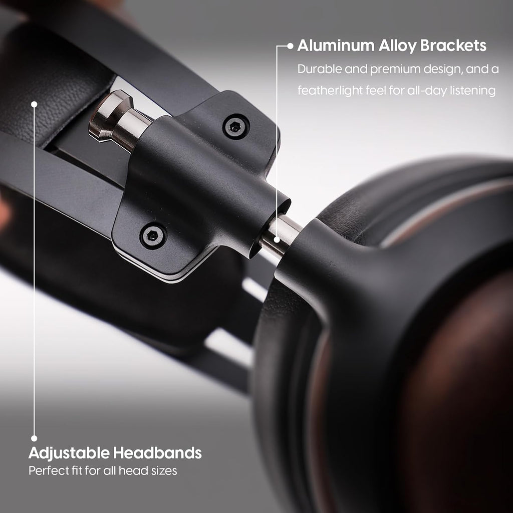Linsoul Kiwi Ears Atheia Dynamic + Planar Magnetic Driver Over Ear Headphones, Closed Back, HiFi Stereo Monitor with Walnut Wood Earcups, Detachable Cable for Musician Audiophile