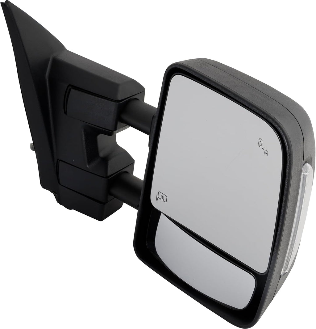 Kool Vue Passenger Side Mirror Power Heated Towing For Nissan Titan 2017-2021 With Signal Light, Blind Spot Monitor & Puddle Lamp, Textured