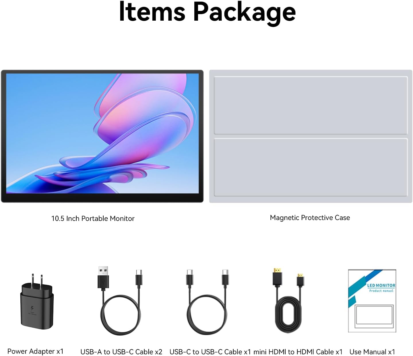 Showscreen 10.5' OLED 2.5K Portable Touch Monitor, 100% DCI-P3, for Windows Android Switch