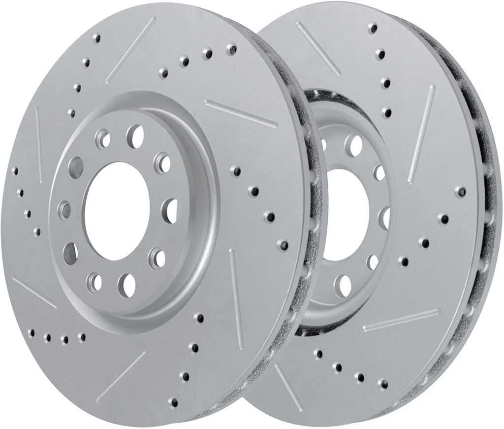 Detroit Axle - Brake Kit for 2017-2021 Jeep Compass 2015-2023 Renegade 500X Drilled Slotted Disc Brake Rotors Ceramic Brakes Pads Replacement : 12.01' inch Front and 10.94' inch Rear Rotor