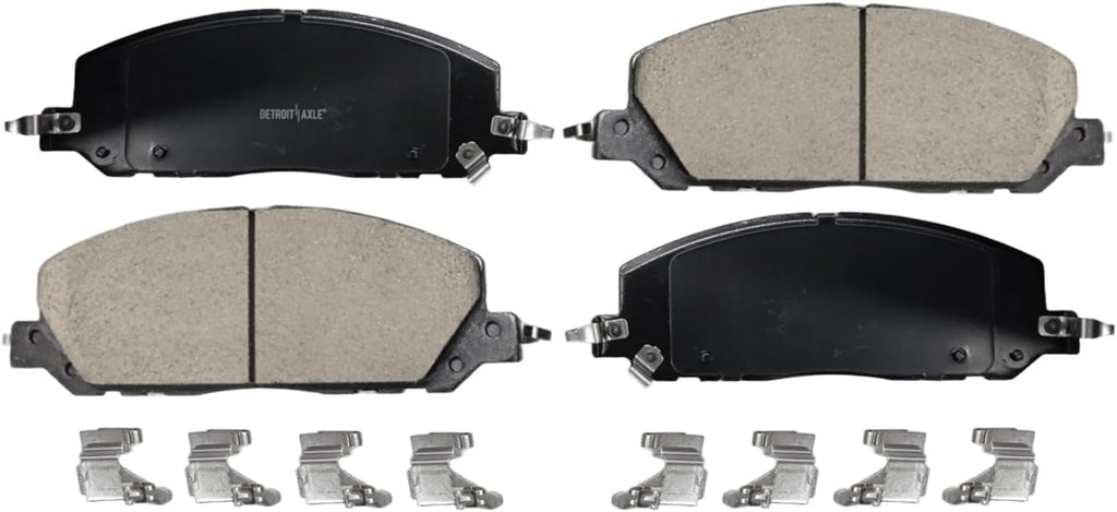 Detroit Axle - Brake Kit for 2020-2025 Ford Explorer, 2020-2023 Lincoln Aviator, Drilled and Slotted Disc Brake Rotors Brakes Pads Replacement : 14.29' inch Front and 13.78' inch Rear Vented Rotor