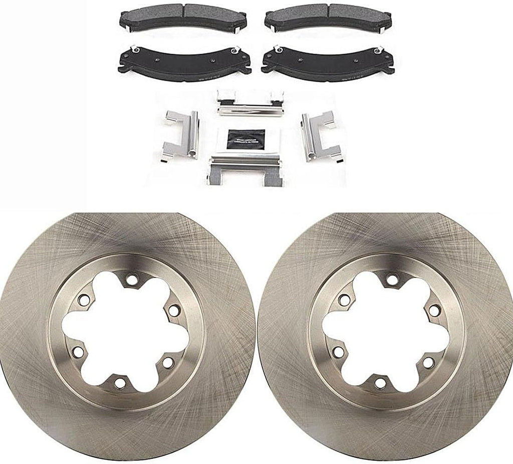 Front Brake Pads and Rotors Kit, Replacement Brakes Kit for Chevrolet Silverado 3500 5.7L 2004-2007, for Chevrolet Silverado 3500 6.0L 2001-2006, for Chevy Silverado 3500 6.6L 2001-2006