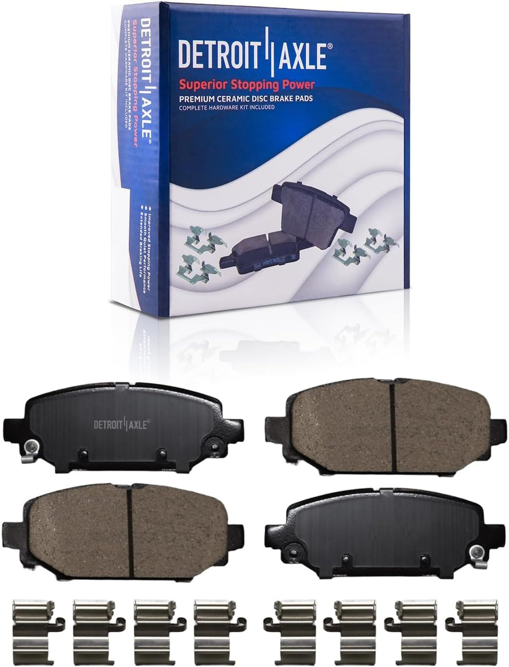 Detroit Axle - Rear Brake Kit for Jeep 2018-2023 Wrangler [Standard Brakes - BRY Code] 12.91' inch Disc Brake Rotors Ceramic Brake Pads with Hardware 2019 2020 2021 2022 Replacement