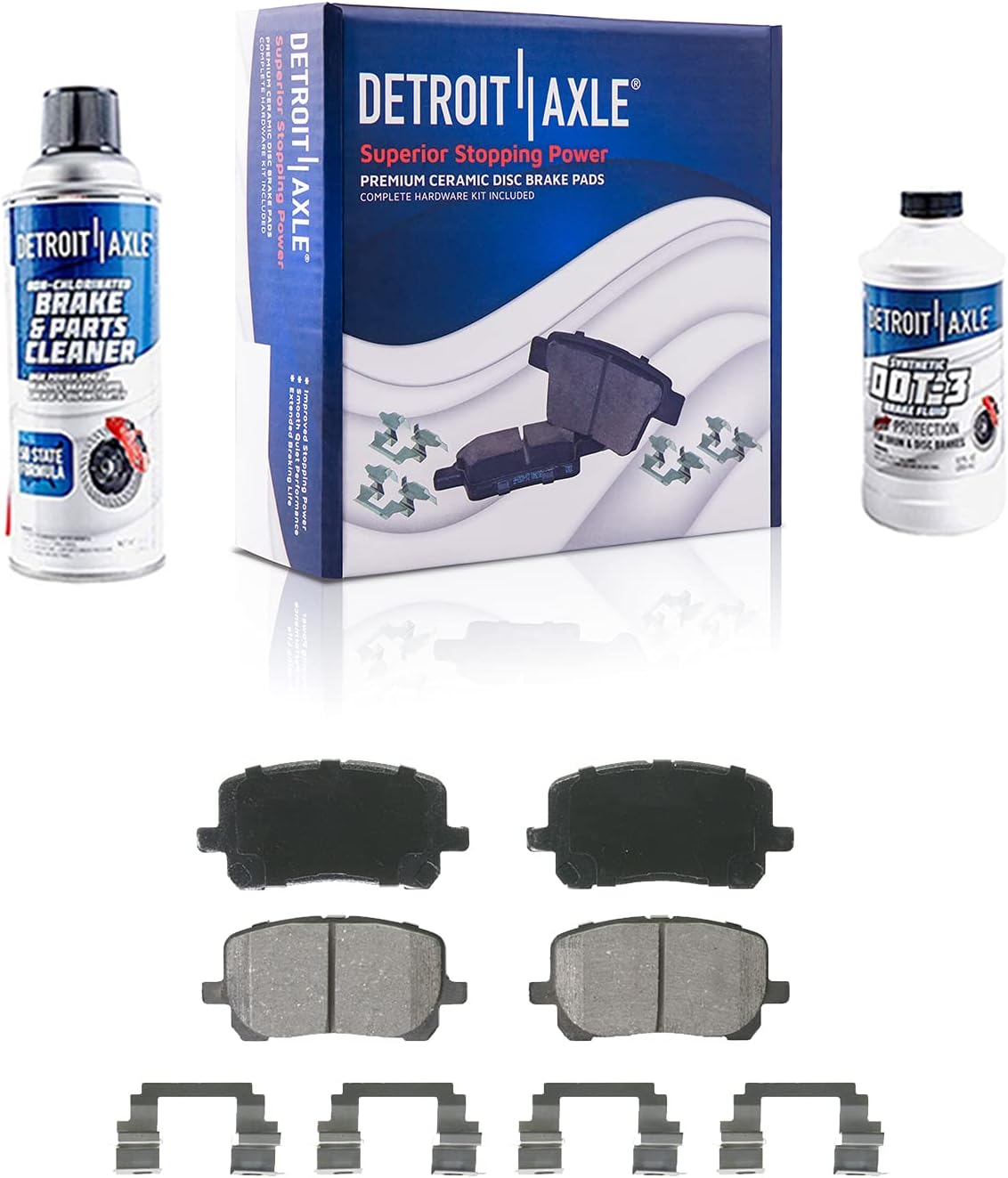 Detroit Axle - Front Brake Kit for 2003-2008 Toyota Corolla Matrix Pontiac Vibe Disc Brake Rotors Brake Calipers Replacement 2004 2005 2006 2007 Ceramic Brakes Pads