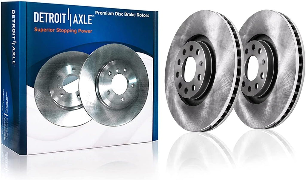 Detroit Axle - Front Brake Kit for Audi Q3 Quattro VW Passat Tiguan Limited, 12.28'' inch Disc Brake Rotors Ceramic Brake Pads Wheel Bearing Hubs Replacement