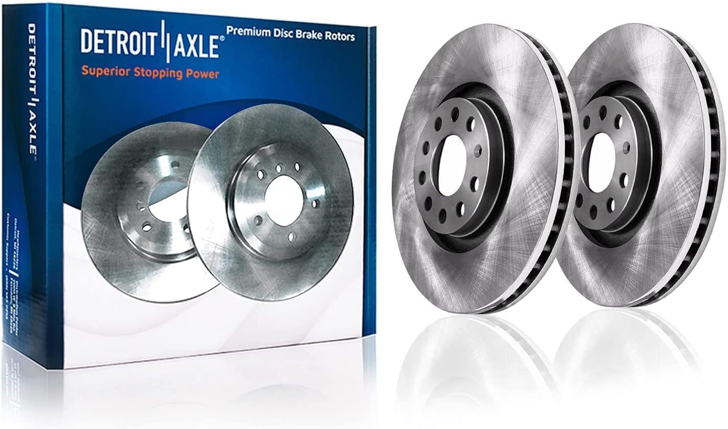 Detroit Axle - Front Brake Kit for Audi Q3 Quattro VW Passat Tiguan Limited, 12.28'' inch Disc Brake Rotors Ceramic Brake Pads Wheel Bearing Hubs Replacement