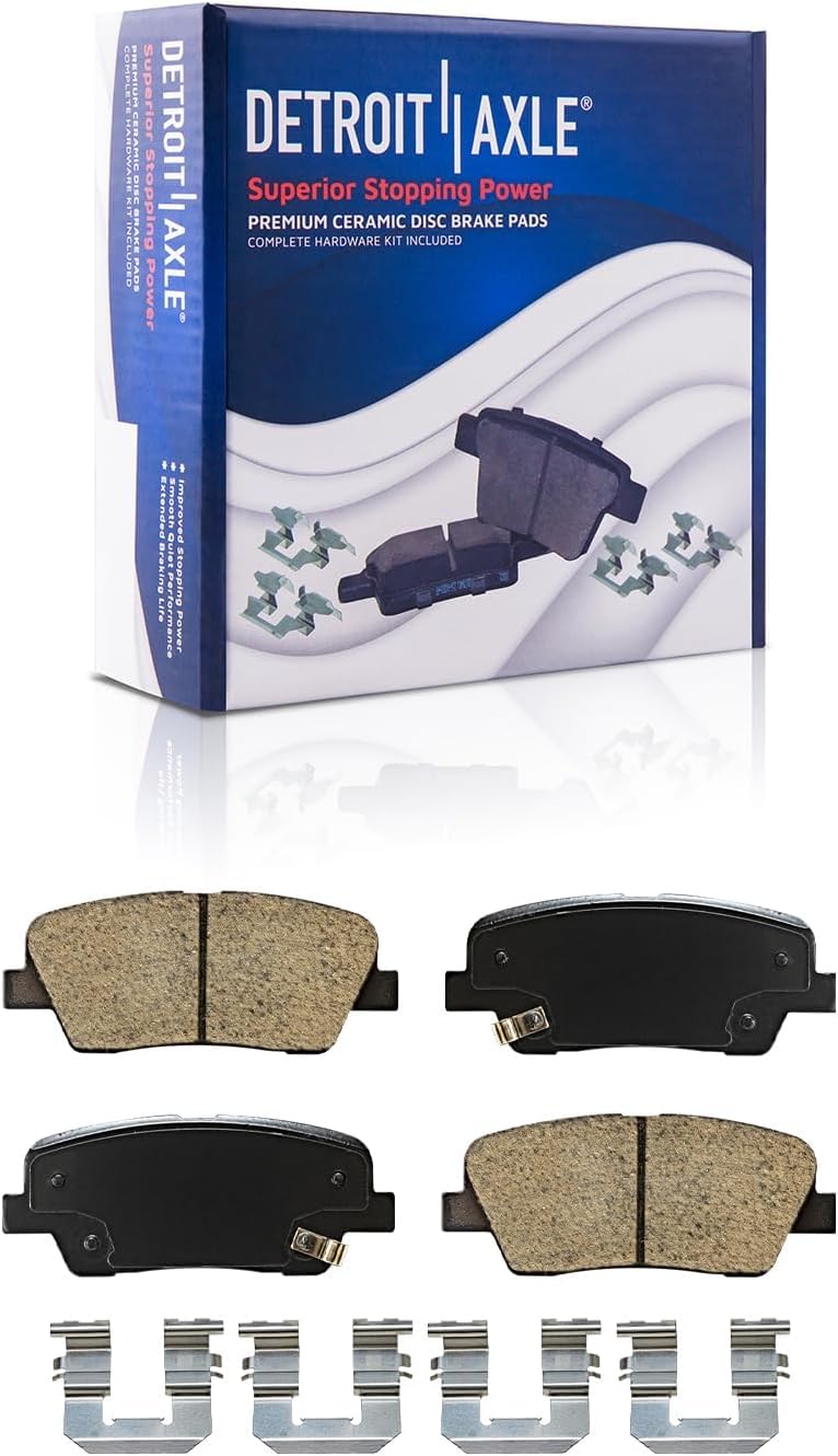 Detroit Axle - Brake Kit for Hyundai 2010-2012 Santa Fe 2011-2013 Kia Sorento, Disc Brake Rotors Ceramic Brakes Pads Replacement : 11.81' inch Front and 11.89' inch Rear Rotors